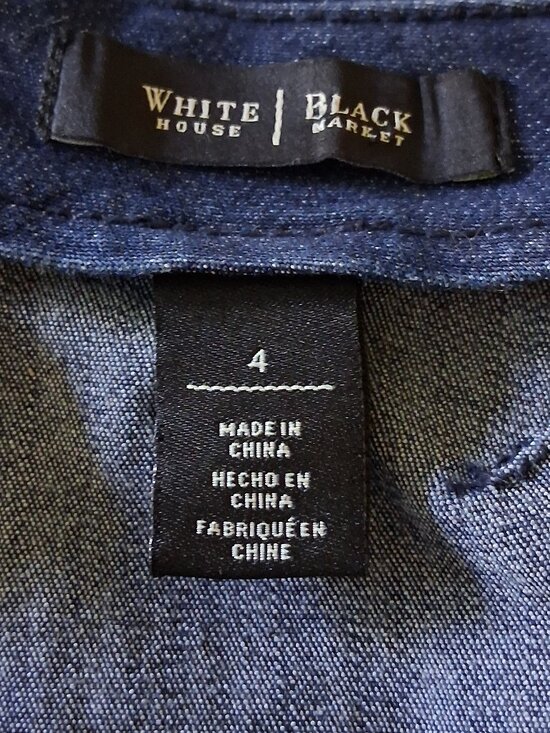 White House Black Market Blue Denim Pencil Skirt Women's Size 4 - Picture 6 of 16